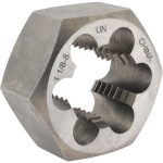 VALUE COLLECTION Hex Rethreading Die: 1-1/8-8, 1" Thick, Right Hand, 2" Hex, Carbon Steel 365-1084