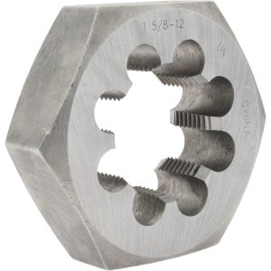 VALUE COLLECTION Hex Rethreading Die: 1-5/8-12, 1" Thick, Right Hand, Carbon Steel 365-1406