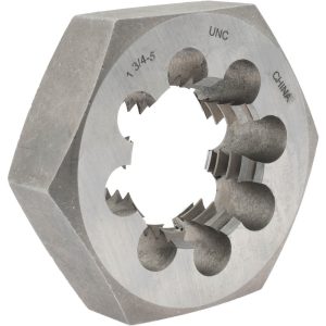 VALUE COLLECTION Hex Rethreading Die: 1-3/4-5, 1" Thick, Right Hand, Carbon Steel 365-1484