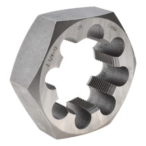 VALUE COLLECTION Hex Rethreading Die: 2-1/4-12, Right Hand, Carbon Steel 365-2166