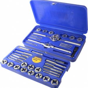 IRWIN HANSON Tap & Die Set: #4-40 to 1/2-20 Taps, #4-40 to 1/2-20 Dies, NPT, UNC & UNF 23614