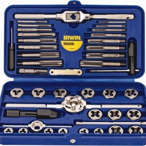 IRWIN HANSON Tap & Die Set: 1/8-28 to 1/8-28 Taps, 1/8-28 to 1/8-28 Dies, BSP, Metric Coarse & Metric Fine 26317