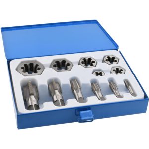 VALUE COLLECTION Tap & Die Set: 1/8-27 to 1 - 11-1/2 Taps, 1/8-27 to 1 - 11-1/2 Dies, NPT CCT1594