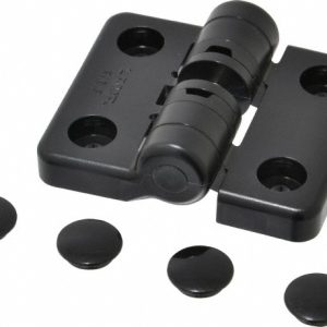 SUGATSUNE Detent Hinge: 2-3/8" Wide, 5/16" Thick, 4 Mounting Holes HG-YJ50BL