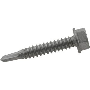 ITW BUILDEX 1/4", Hex Washer Head, Hex Drive, 1-1/2" Length Under Head, #3 Point, Self Drilling Screw 560056