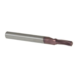 CARMEX Helical Flute Thread Mill: 5/16-24, Internal, 3 Flute, 0.2500" Shank Dia, Solid Carbide MT0250C0624UN