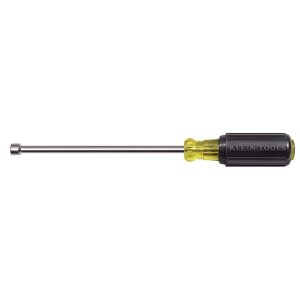 KLEIN TOOLS Nut Driver: 1/4" Drive, Hollow Shaft, Cushion Grip Handle, 9-3/4" OAL 646-1/4M