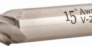 VALUE COLLECTION Tapered End Mill: 15 deg Angle per Side, 1/8" Small Dia, 3/4" LOC, 3 Flute, High Speed Steel, Square End V-203
