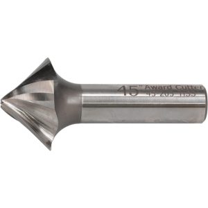 VALUE COLLECTION Tapered End Mill: 45 deg Angle per Side, 1/8" Small Dia, 3/4" LOC, 4 Flute, High Speed Steel, Square End 45-203