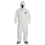 DUPONT Disposable Coveralls: Abrasion Protection, Size 3X-Large, 1.2000 oz, Tyvek 400, Zipper Closure TY122SWH3X002500