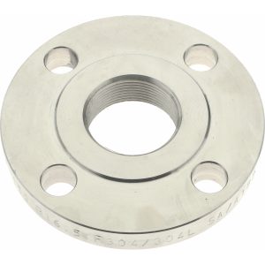MERIT BRASS 1-1/2" Pipe, 5" OD, Stainless Steel, Threaded Pipe Flange A435-24