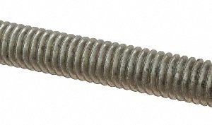 ALL AMERICA THREADED PRODUCTS General-Purpose Threaded Rod: 5/16-18, 2' OAL, Low-Carbon Steel, Zinc Finish 03082