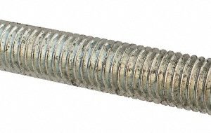 ALL AMERICA THREADED PRODUCTS General-Purpose Threaded Rod: 5/8-11, 2' OAL, Low-Carbon Steel, Zinc Finish 03132
