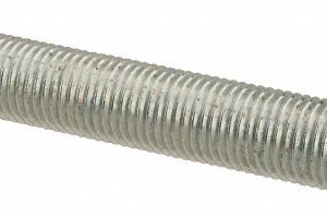 ALL AMERICA THREADED PRODUCTS General-Purpose Threaded Rod: 3/8-24, 2' OAL, Low-Carbon Steel, Zinc Finish 20204