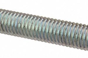 ALL AMERICA THREADED PRODUCTS Metric Threaded Rod: M10x1.5, 1.00 m OAL, Steel, Zinc Finish 2376