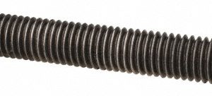 ALL AMERICA THREADED PRODUCTS Metric Threaded Rod: M10, 1.00 m OAL, Steel, Oil Finish 17904