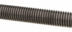 ALL AMERICA THREADED PRODUCTS Metric Threaded Rod: M12, 1.00 m OAL, Steel, Oil Finish 17905