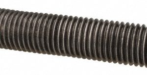 ALL AMERICA THREADED PRODUCTS Metric Threaded Rod: M16, 1.00 m OAL, Steel, Oil Finish 17907