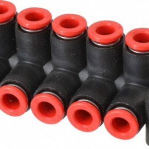 SMC PNEUMATICS Manifold: 3/8" Inlet, 1/4" Outlet, 2 Inlet Ports, 10 Outlet Ports KM11-07-11-10