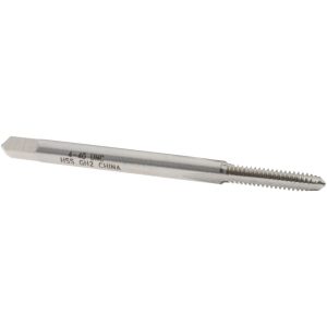 VALUE COLLECTION Straight Flute Tap: #4-40 UNC, 3 Flute, Plug Chamfer, 2B & 3B Class of Fit, High-Speed Steel, Bright/Uncoated Finish MSC-04424404