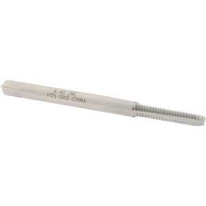VALUE COLLECTION Straight Flute Tap: #4-40 UNC, 3 Flute, Bottoming Chamfer, 2B & 3B Class of Fit, High-Speed Steel, Bright/Uncoated Finish MSC-04424412