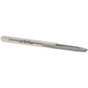 VALUE COLLECTION Straight Flute Tap: #5-40 UNC, 3 Flute, Taper Chamfer, 2B & 3B Class of Fit, High-Speed Steel, Bright/Uncoated Finish MSC-04425427