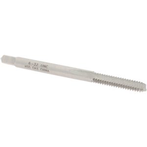 VALUE COLLECTION Straight Flute Tap: #6-32 UNC, 3 Flute, Bottoming Chamfer, 2B Class of Fit, High-Speed Steel, Bright/Uncoated Finish MSC-04436333