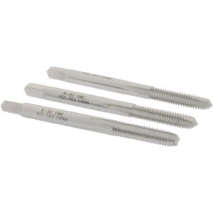 VALUE COLLECTION Tap Set: #8-32 UNC, 4 Flute, High Speed Steel, Bright Finish MSC-04437356