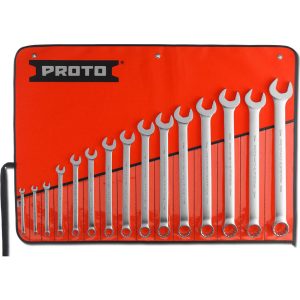 PROTO Combination Wrench Set: 15 Pc, 7 to 32 mm Wrench, Metric J1200P-MASD