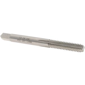 VALUE COLLECTION Straight Flute Tap: #12-24 UNC, 4 Flute, Bottoming Chamfer, 2B & 3B Class of Fit, High-Speed Steel, Bright/Uncoated Finish MSC-04439253