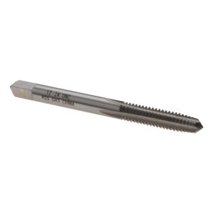 VALUE COLLECTION Straight Flute Tap: #12-24 UNC, 4 Flute, Taper Chamfer, 2B & 3B Class of Fit, High-Speed Steel, Bright/Uncoated Finish MSC-04439261
