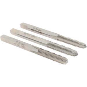 VALUE COLLECTION Tap Set: #12-24 UNC, 4 Flute, High Speed Steel, Bright Finish MSC-04439279