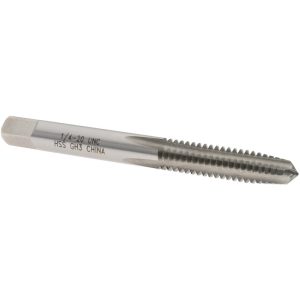 VALUE COLLECTION Straight Flute Tap: 1/4-20 UNC, 4 Flute, Taper Chamfer, 3B Class of Fit, High-Speed Steel, Bright/Uncoated Finish MSC-04470225