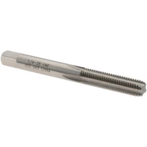 VALUE COLLECTION Straight Flute Tap: 1/4-28 UNF, 4 Flute, Bottoming Chamfer, 3B Class of Fit, High-Speed Steel, Bright/Uncoated Finish MSC-04470290