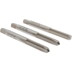 VALUE COLLECTION Tap Set: 1/4-28 UNF, 4 Flute, High Speed Steel, Bright Finish MSC-04470316