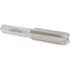 VALUE COLLECTION Straight Flute Tap: 5/8-18 UNF, 4 Flute, Taper Chamfer, 3B Class of Fit, High-Speed Steel, Bright/Uncoated Finish MSC-04476206