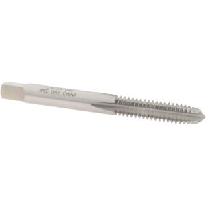 VALUE COLLECTION Straight Flute Tap: 1/4-20 UNC, 4 Flute, Plug Chamfer, 2B Class of Fit, High-Speed Steel, Bright/Uncoated Finish MSC-04480208