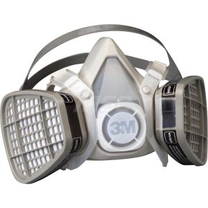 3M Half Facepiece Respirator with Cartridge: Small, Thermoplastic Elastomer, Permanently Attached 7000126024