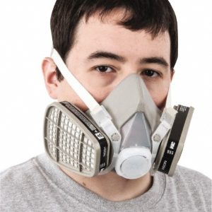 3M Half Facepiece Respirator with Cartridge: Medium, Thermoplastic Elastomer, Permanently Attached 7000126026
