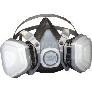 3M Half Facepiece Respirator with Cartridge: Large, Thermoplastic Elastomer, Permanently Attached 7000052081