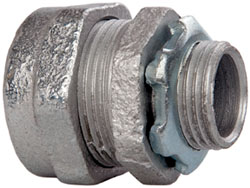 COOPER CROUSE-HINDS Conduit Connector: For Rigid & Intermediate (IMC), Malleable Iron, 1/2" Trade Size CPR1