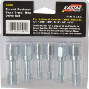 LANG Tap Set: 9/16-12 UNC, Carbon Steel, Zinc Finish 2585M