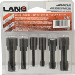 LANG Tap Set: 9/16-18 UNF, Carbon Steel, Zinc Finish 2586M