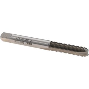 VALUE COLLECTION Spiral Point Tap: 1/4-28 UNF, 2 Flutes, Bottoming Chamfer, 3B Class of Fit, HSS, Bright/Uncoated Coated MSC-04540290
