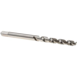 VALUE COLLECTION Spiral Flute Tap: #6-32, UNC, 2 Flute, Bottoming Chamfer, 2B Class of Fit, High-Speed Steel, Bright/Uncoated Finish MSC-04609640