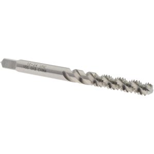 VALUE COLLECTION Spiral Flute Tap: #10-24, UNC, 3 Flute, Bottoming Chamfer, 2B/3B Class of Fit, High-Speed Steel, Bright/Uncoated Finish MSC-04609830