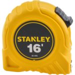 STANLEY Tape Measure: 16' Long, 3/4" Width, Yellow Blade 30-495