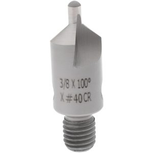 CRAIG TOOLS INC. 1-1/8" OAL, 3/8" Head Dia, 2 Flute, 100&deg; Incl Angle, Integral Pilot, Adjustable Stop Countersink 150-2-100-.0980