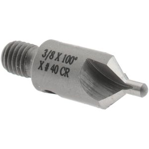 CRAIG TOOLS INC. 1-1/8" OAL, 3/8" Head Dia, 3 Flute, 100&deg; Incl Angle, Integral Pilot, Adjustable Stop Countersink 150-3-100-.0980