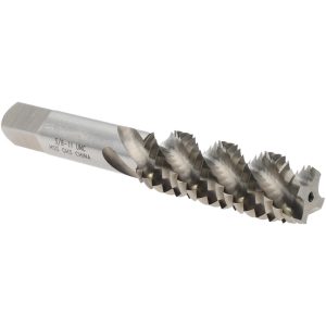VALUE COLLECTION Spiral Flute Tap: 5/8-11, UNC, 4 Flute, Modified Bottoming Chamfer, 3B Class of Fit, High-Speed Steel, Bright/Uncoated Finish MSC-04619680